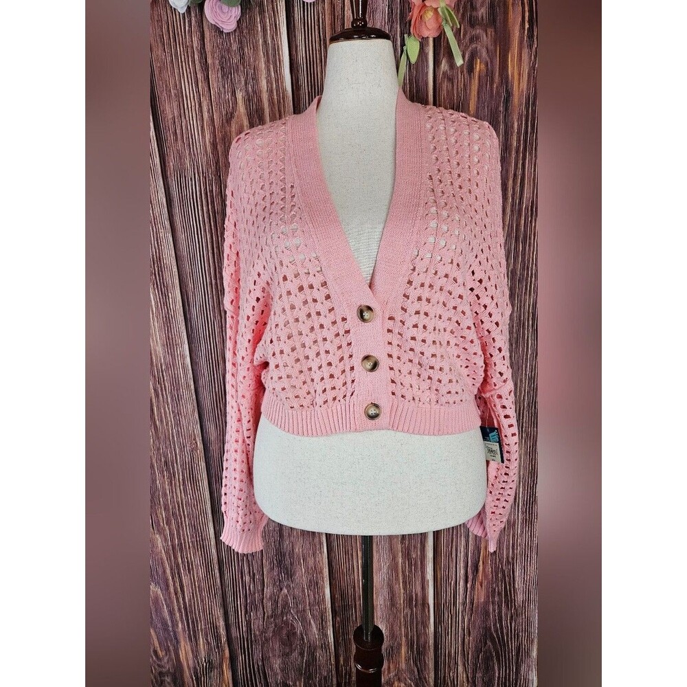 New Arizona Open Knit Cropped Cardigan Size XXL